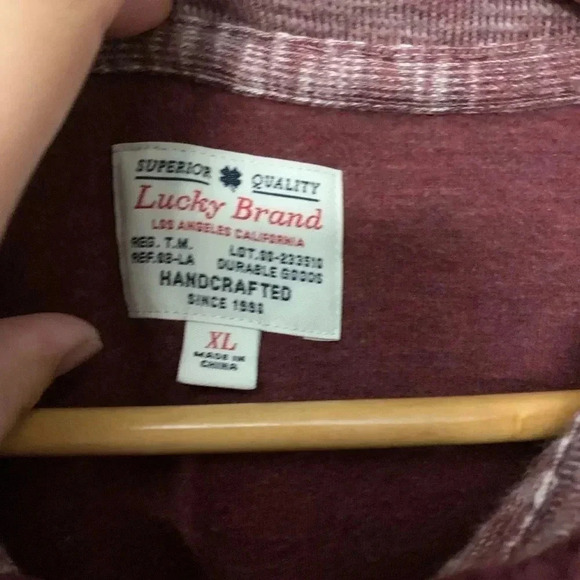 Lucky brand red burgundy warm long sleeve %100 quality cozy | size XL - Picture 3 of 6